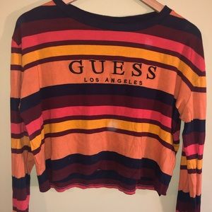 Guess cropped, striped shirt
